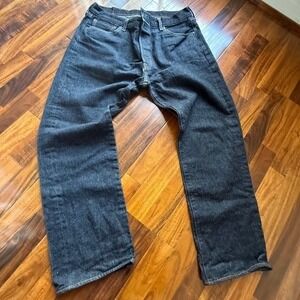 Levis 501 Original Fit Mens Black Straight Leg Fly Jeans 36x28 (37x28)